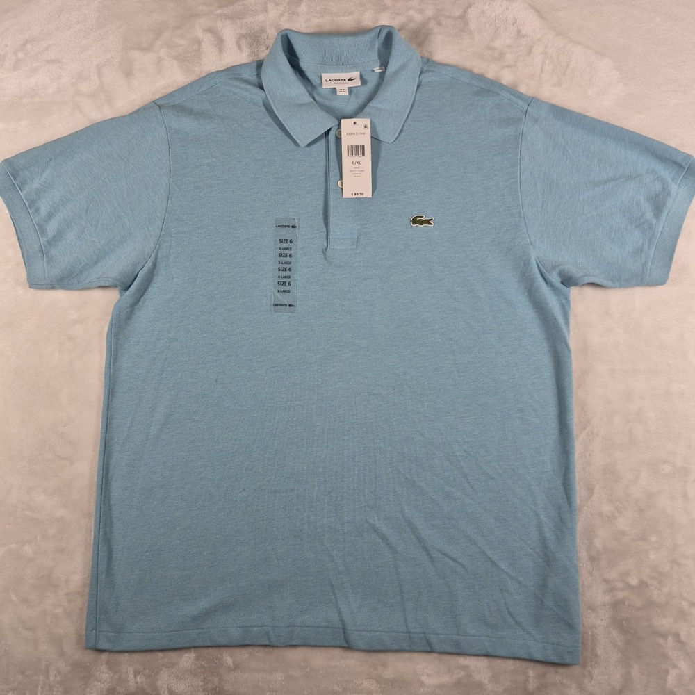 Lacoste Polo Shirt Men's XL Light Blue Classic Fit Short Sleeve Golf Casual NWT